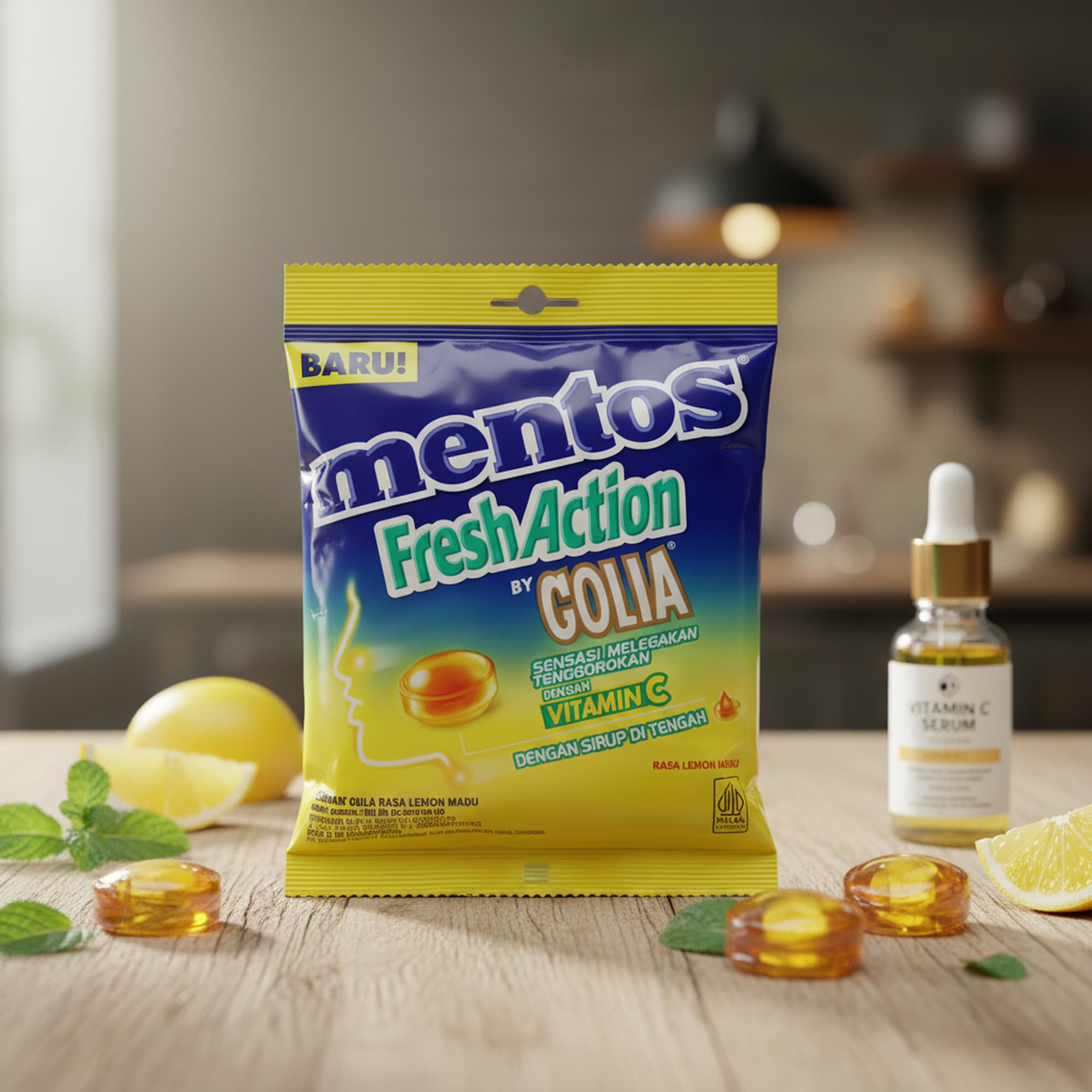Mentos Fresh Action by Golia – Lemon Honey Flavor mit Vitamin C (100,8 g)