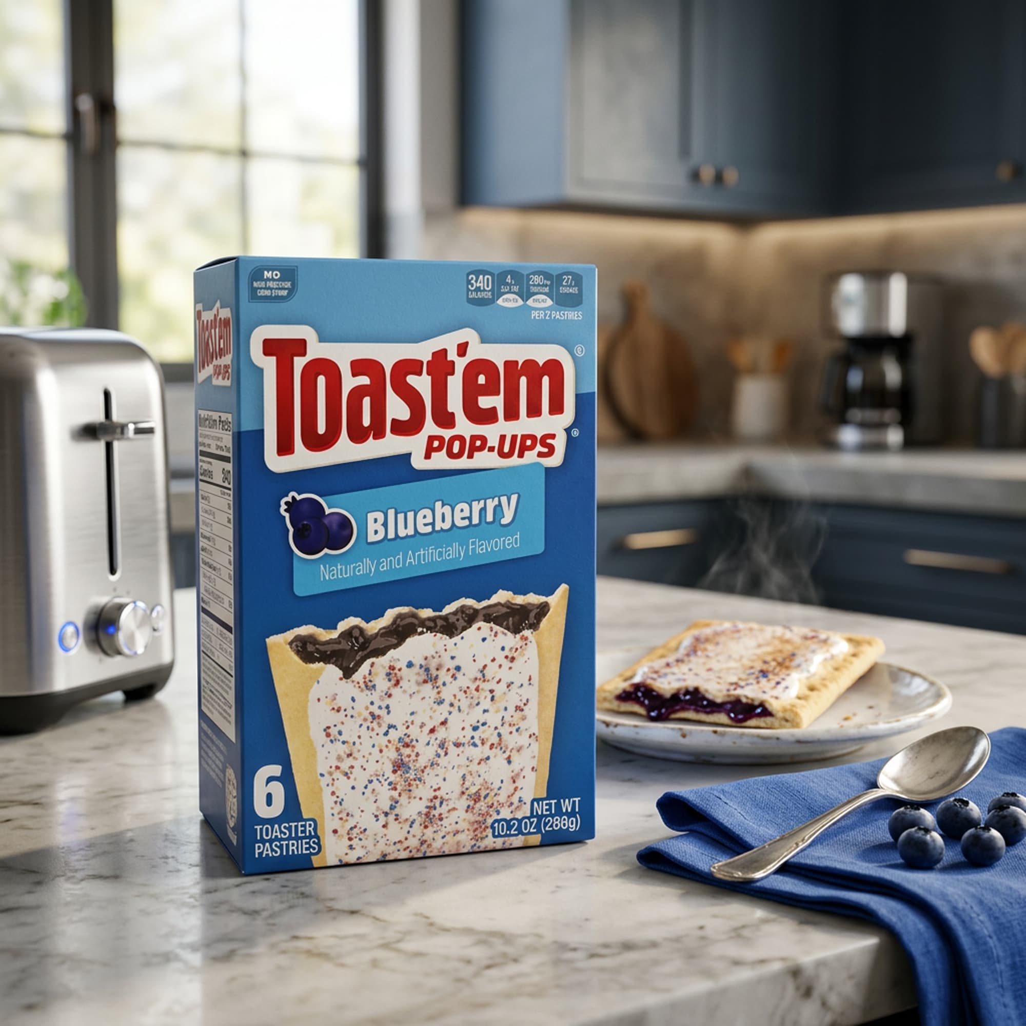Toast'Em Pop-Ups Frosted Blueberry Pastries 288g