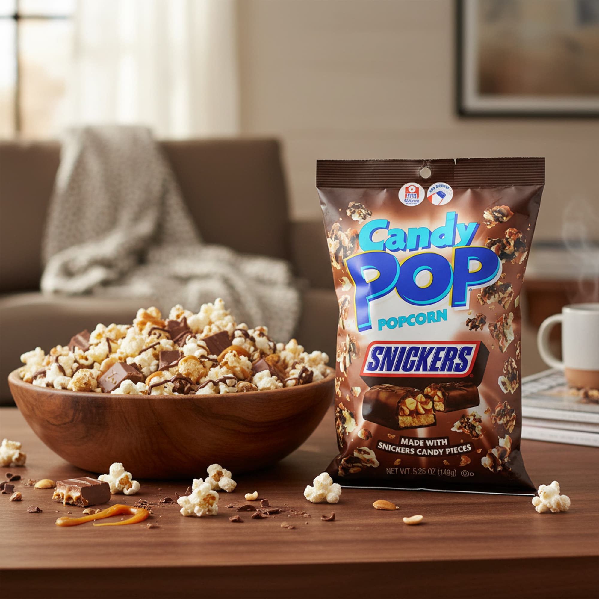 Candy Pop Snickers Popcorn 149 g – Schoko-Erdnuss Snack