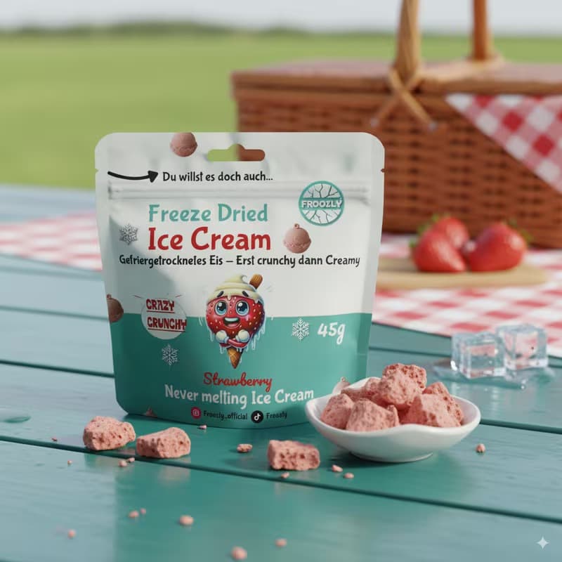 Froozly Freeze Dried Ice Cream Strawberry 45g Gefriergetrocknet