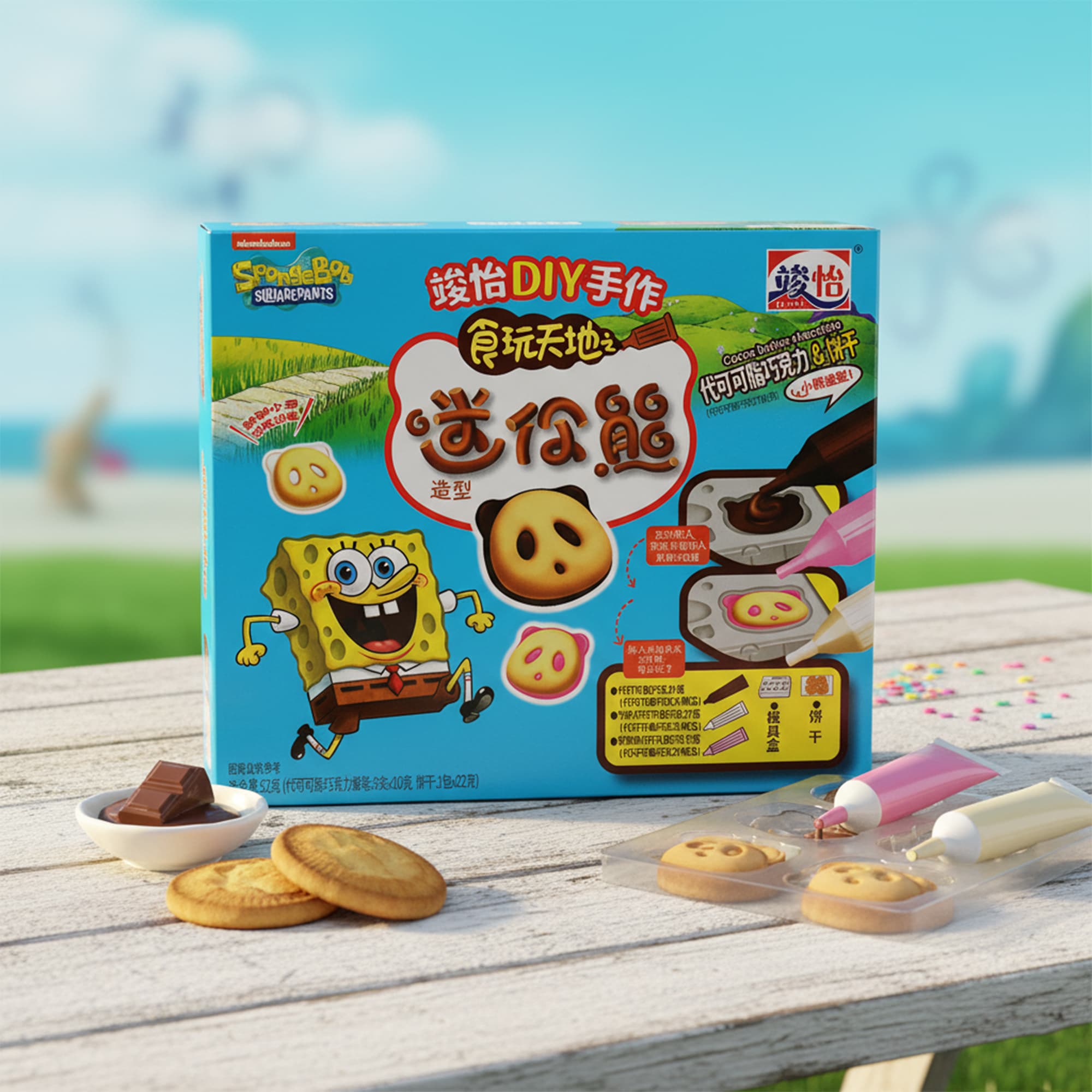 SpongeBob DIY Panda Keks Set – Schokolade selber machen 52g
