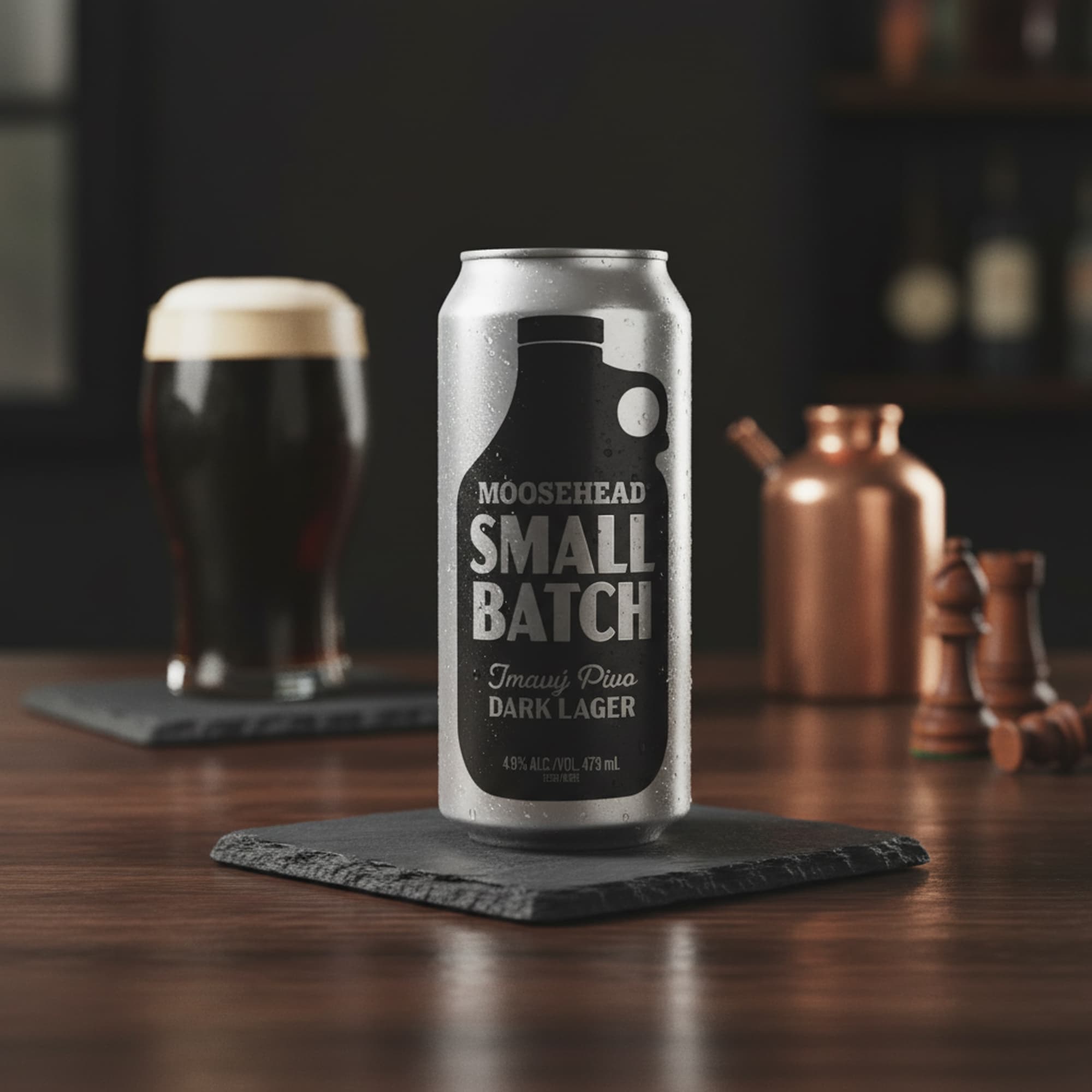 Moosehead Small Batch Tmavý Pivo – Dark Lager (473ml)