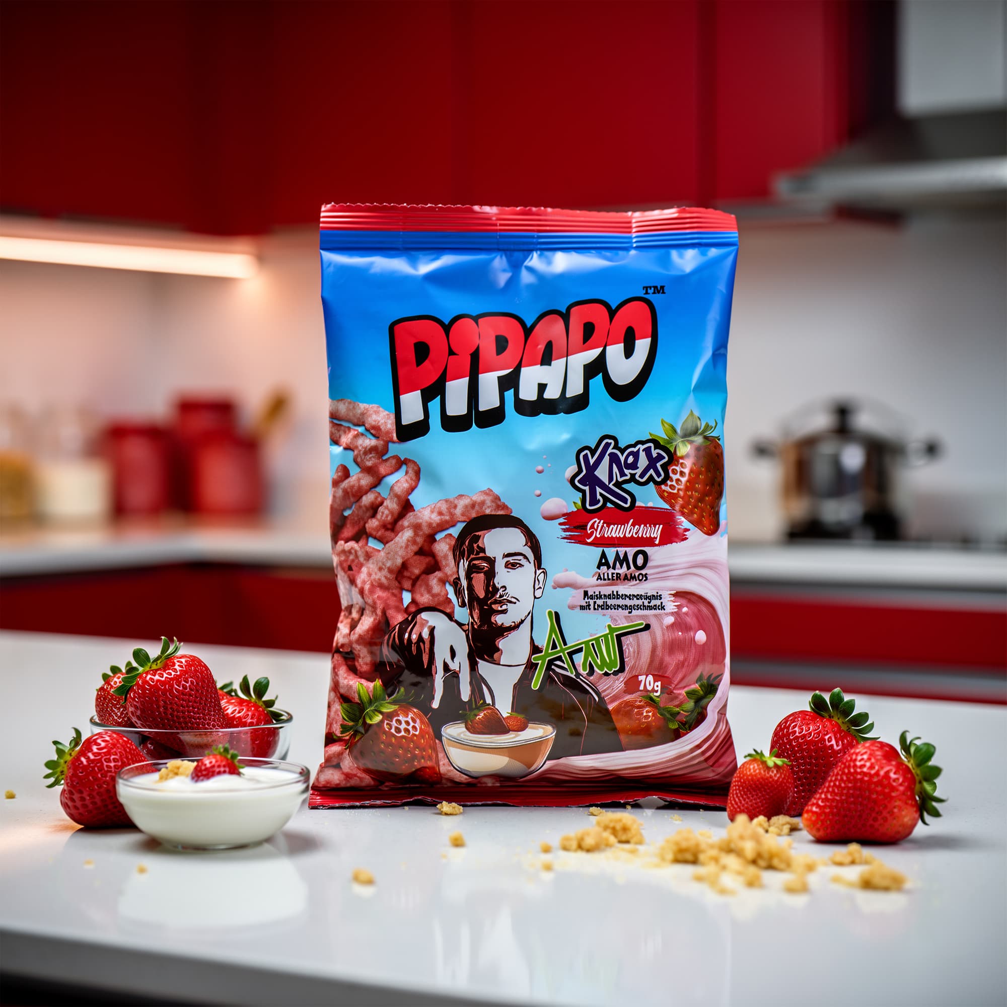 Pipapo Knax Milky Strawberry 70g – Erdbeer-Milch Crunch